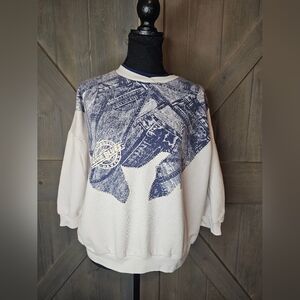 Vintage Mystic Blue 3/4 Sleeve Sweatshirt sz 24